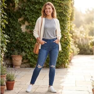 Old Navy Rockstar Super Skinny Jeggings Distressed Mid Rise Size 8